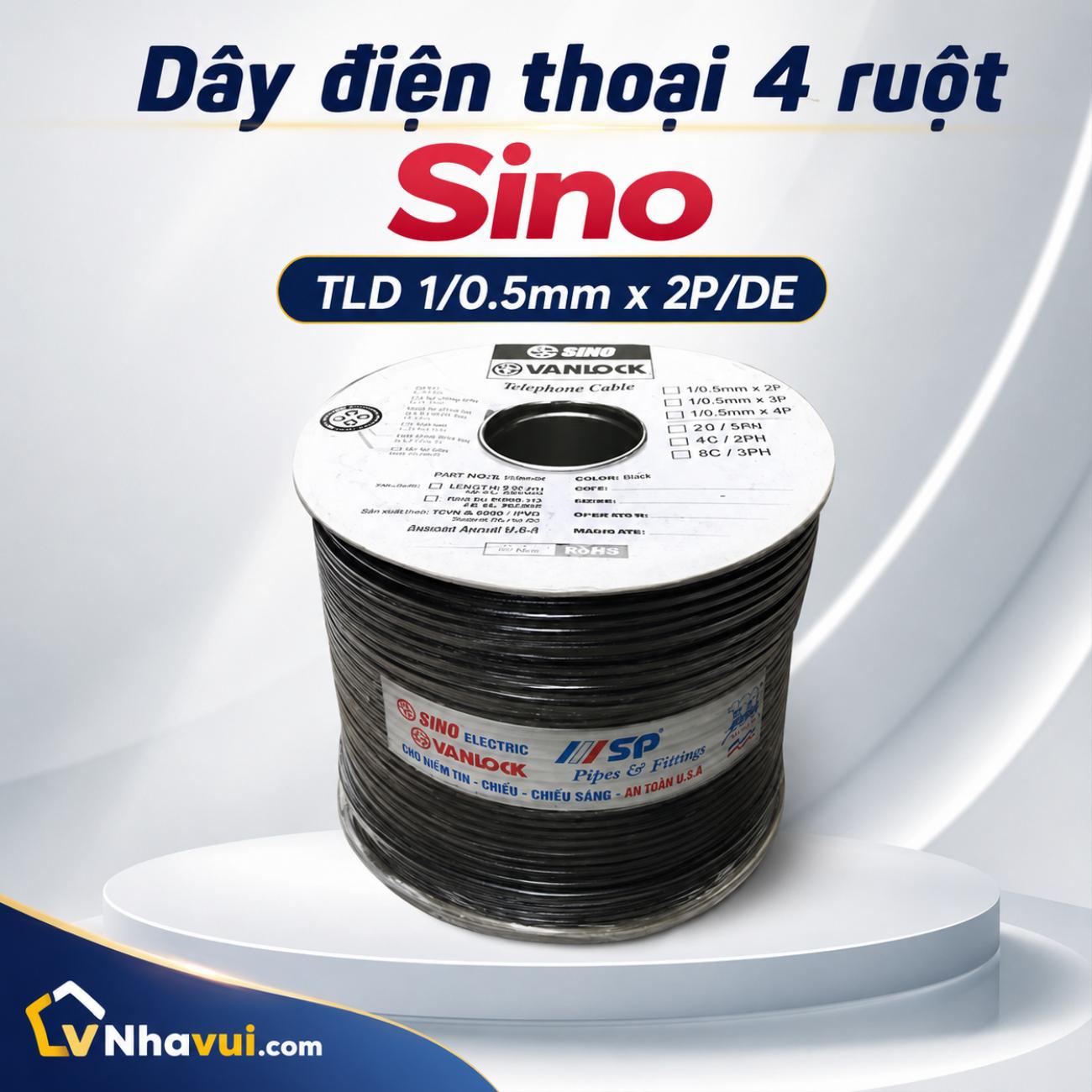 Dây điện thoại Sino – Vanlock 4 ruột, 8 ruột